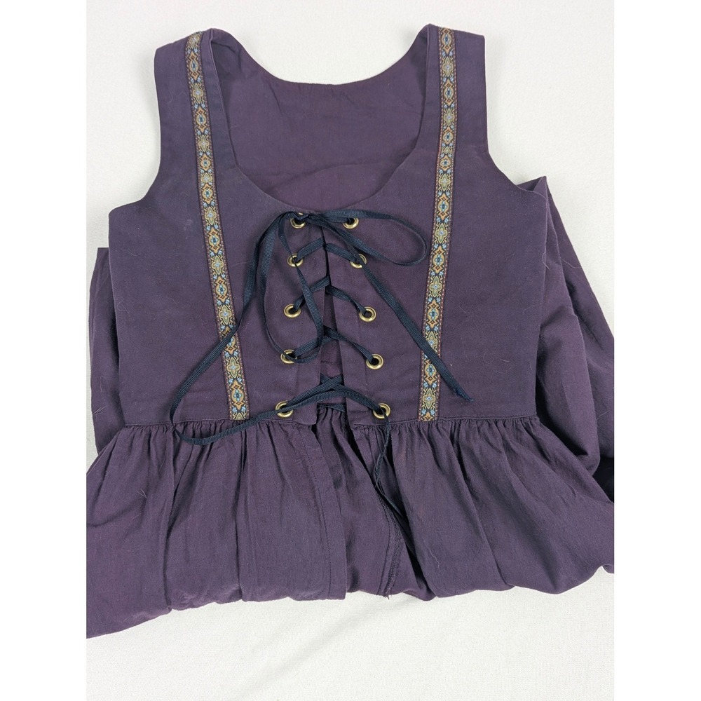 Purple Laced Corset Maxi Renaissance Holy Festival Folk Whimsygoth Alpine Dress - Picture 15 of 16